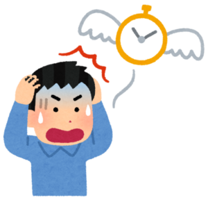 時間切れした人のイラスト