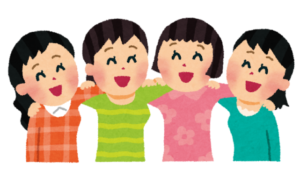肩を組む人たち